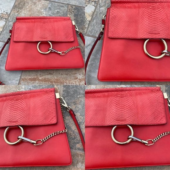 SOLD Chloe Medium Faye Python Crossbody Bag - Picture 3 of 13